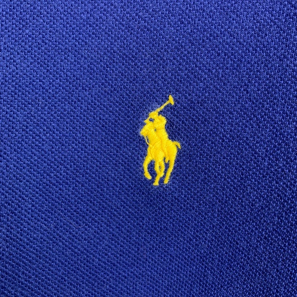 POLO RALPH LAUREN — Men's Blue Logo Polo Shirt L - Picture 4 of 8